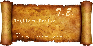 Taglicht Etelka névjegykártya